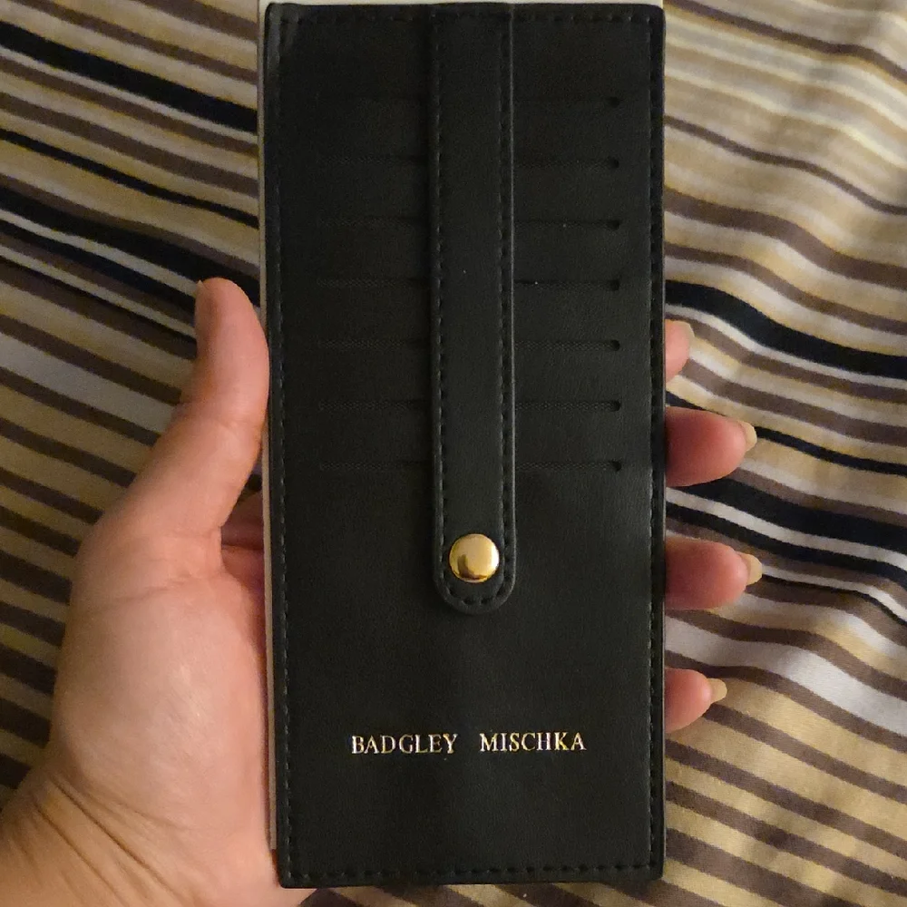 Badgley Mischka Black and Gold Card Holder - Picture 1 of 2